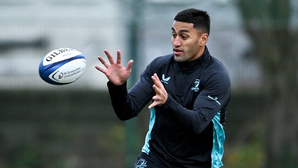 Rieko Ioane during a Leinster Rugby squad training at UCD in Dublin.