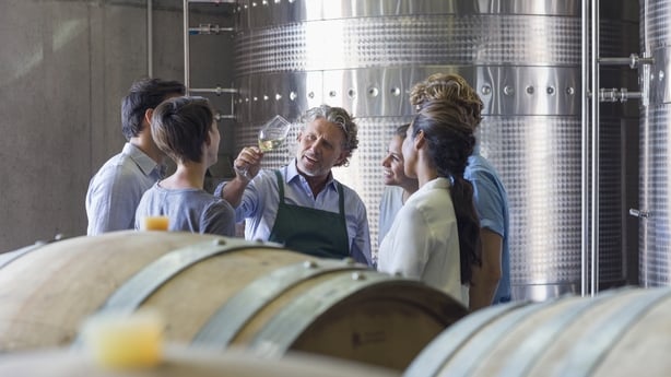 wine experting giving a tour