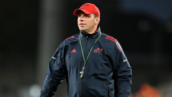Munster defence coach Denis Leamy before the United Rugby Championship match between Munster and Cardiff Rugby at Thomond Park in Limerick.
