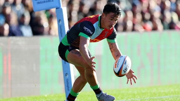 Marcus Smith of Harlequins during the Gallagher PREM match between Harlequins and Newcastle Red Bulls at The Stoop on October 25, 2025 in London, England. 