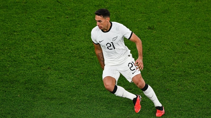 Max Mata in action for New Zealand against the Republic of Ireland at Aviva Stadium in November 2023