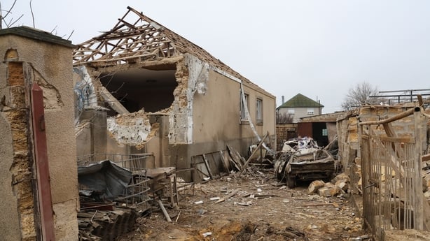 A private house remains destroyed after a Russian strike on December 1 in Kherson Oblast.