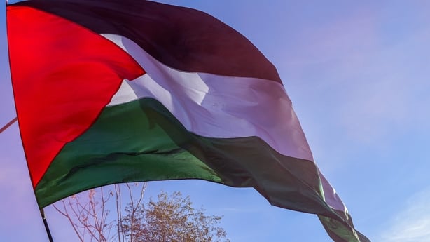  A Palestinian flag 