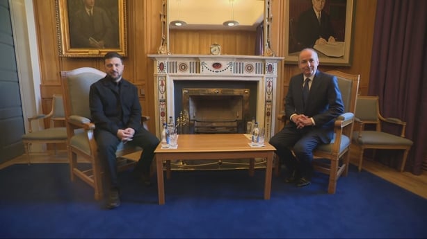 Taoiseach and Zelensky in the Taoiseach's office