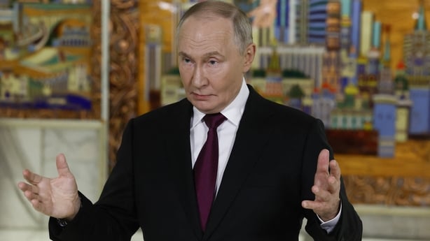 Russia's President Vladimir Putin meets with members of the media after addressing participants of the VTB Investment Forum "Russia Calling!" in Moscow