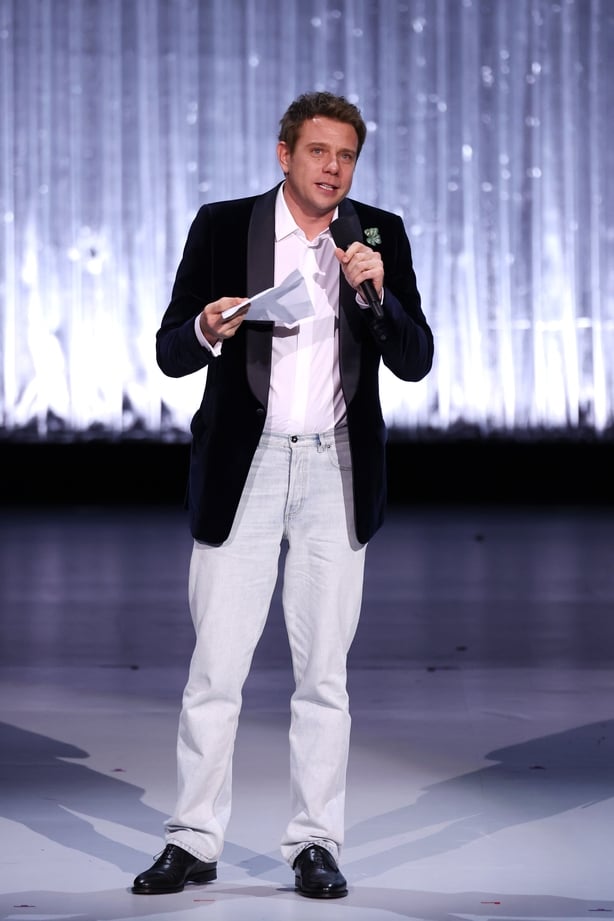 Jonathan Anderson receives the Designer of the Year Award on stage during The Fashion Awards 2025 