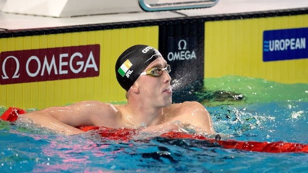 Daniel Wiffen of Ireland after winning bronze in the Men's 400m Freestyle final during day one of the European Short Course Swimming Championships at Lublin in Poland.