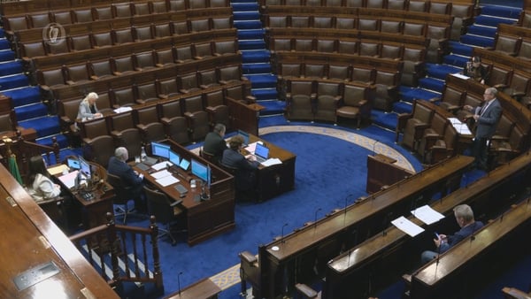 A view of the interior of the Dáil chamber