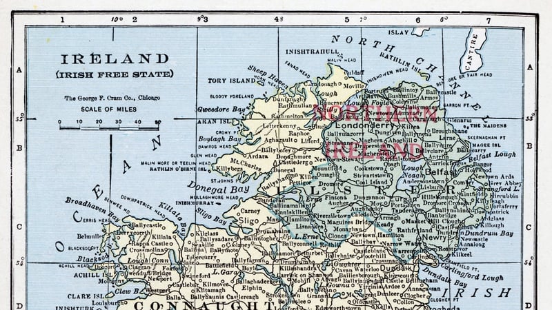 A colour map of Ireland and Northern Ireland as it was in 1922. Photo: Getty Images