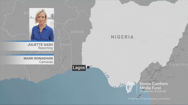 Graphic of Nigeria with a headshot of Juliette Gash