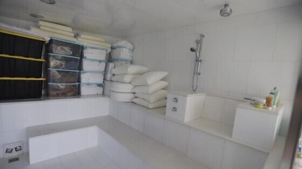 Interior photo of room from Epstein island