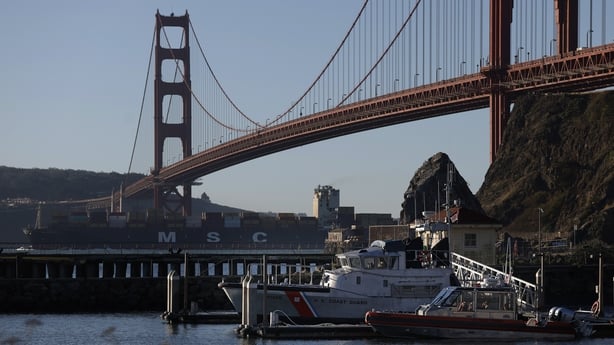 A U.S. Coast Guard 47-foot Motor Lifeboat sits docked under the Golden Gate Bridge at Coast Guard Station Golden Gate on November 21, 2025 in Sausalito, California. In response to mounting public and congressional backlash, the U.S. Coast Guard reversed a proposed policy that would have called swast
