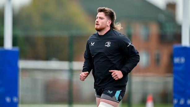 1 December 2025; Joe McCarthy during a Leinster Rugby squad training at UCD in Dublin. Photo by Sam Barnes/Sportsfile