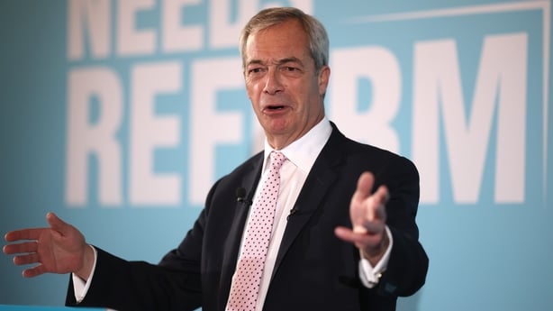 Reform UK Leader Nigel Farage speaks during a press conference.