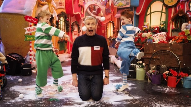 Patrick Kielty on the set of the Toy Show