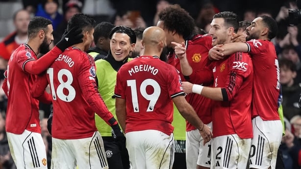 Manchester United's Diogo Dalot (second right)