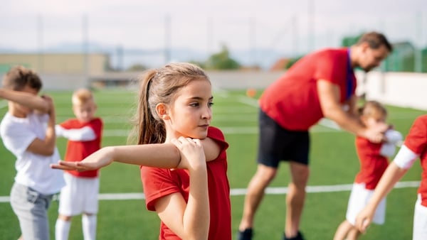 Children warming up before sport