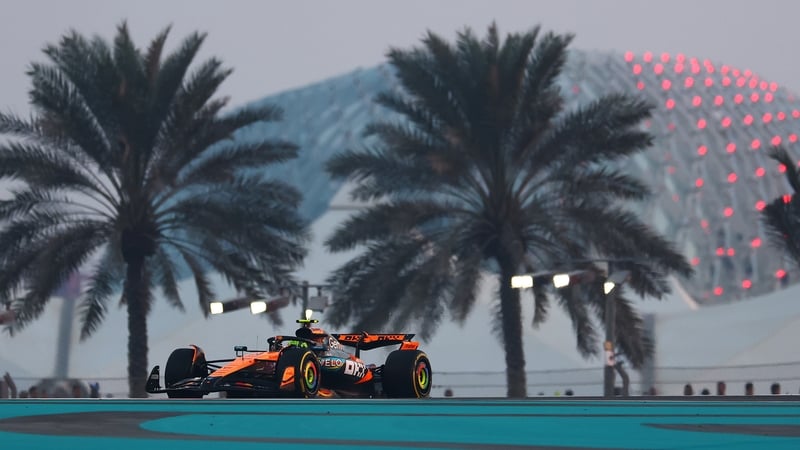 Lando Norris guides his McClaren around Yas Marina Circuit