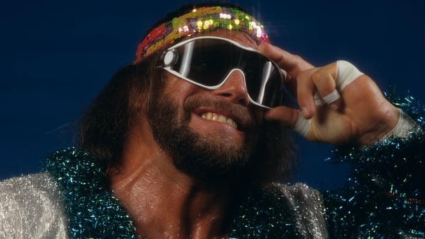 UNSPECIFIED, UNSPECIFIED- DATE UNKNOWN: "Macho Man" Randy Savage poses for photos on while with WWE. (Photo by WWE/WWE via Getty Images)