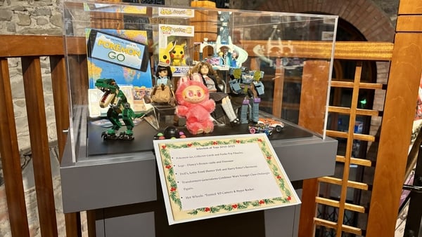 Toys on display at the Christmas Toy Exhibition at the County Museum