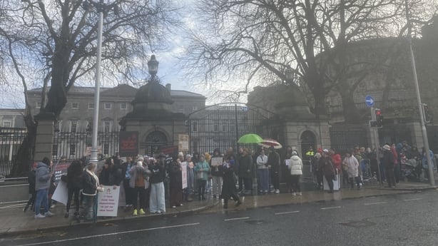 Endometriosis protest outside Leinster House