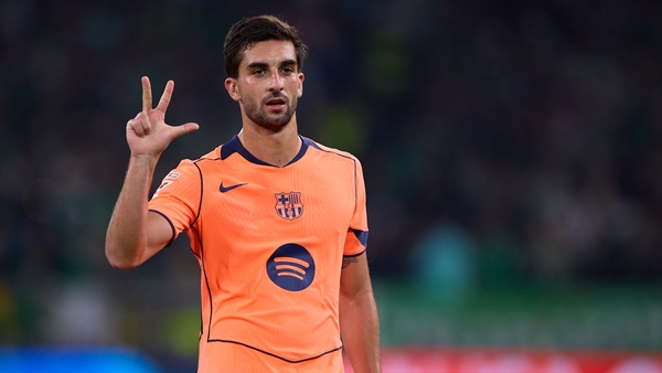 SEVILLE, SPAIN - DECEMBER 06: Ferran Torres of FC Barcelona celebrates after scoring the teams third goal during the LaLiga EA Sports match between Real Betis Balompie and FC Barcelona at Estadio La Cartuja on December 06, 2025 in Seville, Spain. (Photo b