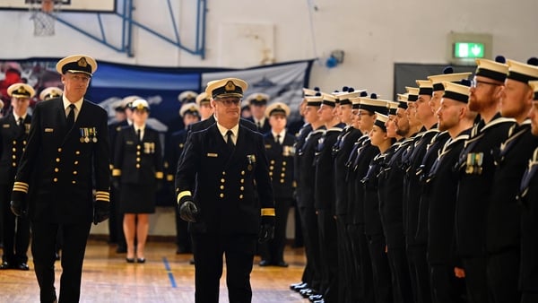 Commodore Michael Malone at his Standing Down parade