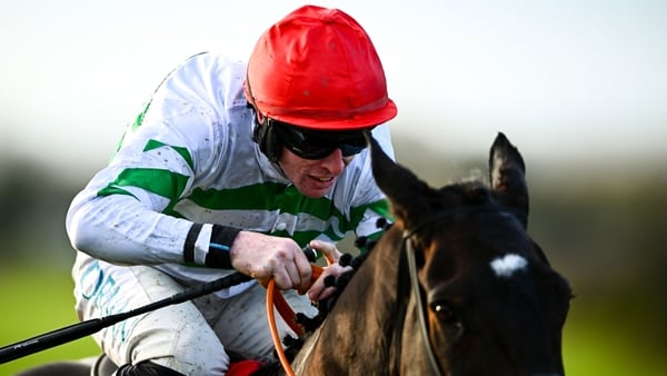 Found A Fifty, with Jack Kennedy up, on their way to winning the Bar One Racing Fortria Chase at Navan Racecourse in Meath
