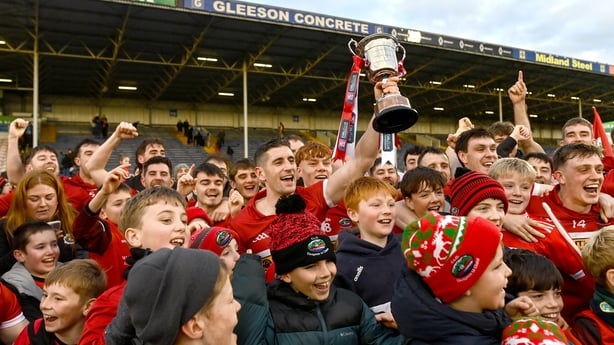 Daingean Uí Chúis captain Paul Geaney with the cup after 2025 Munster final