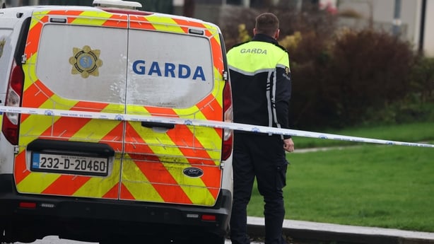 Garda at the scene of a murder investigation in Edenderry