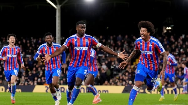 Crystal Palace's Marc Guehi (centre) after scoring against Fulham - Premier League, December 2025