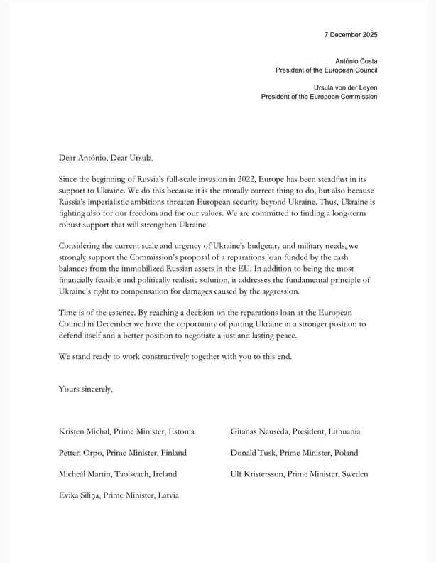 a letter signed by seven eu leaders