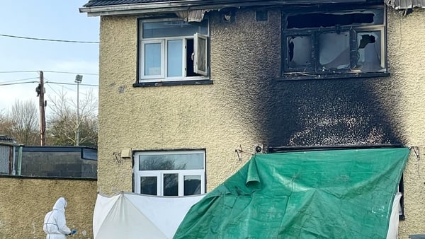 Garda units at the scene of the fatal arson attack in Edenderry, Co Offaly