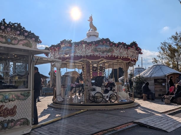 A merry go round at a fun fair