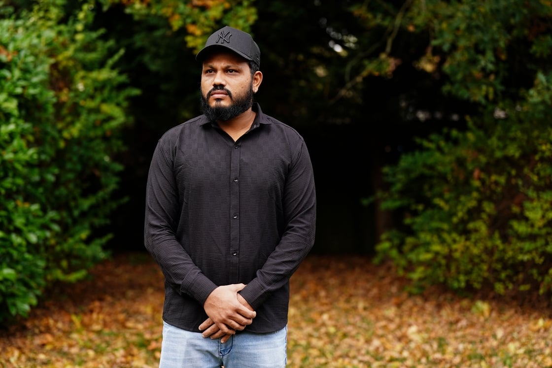 Vishwash Kumar Ramesh, pictured here in England on 27 October, said it was a miracle he was still alive but that the death of his brother in the crash had taken all his happiness