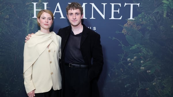 NEW YORK, NEW YORK - NOVEMBER 21: (L-R) Jessie Buckley and Paul Mescal attend the "Hamnet" New York Screening at Whitby Hotel on November 21, 2025 in New York City. (Photo by Michael Loccisano/Getty Images)