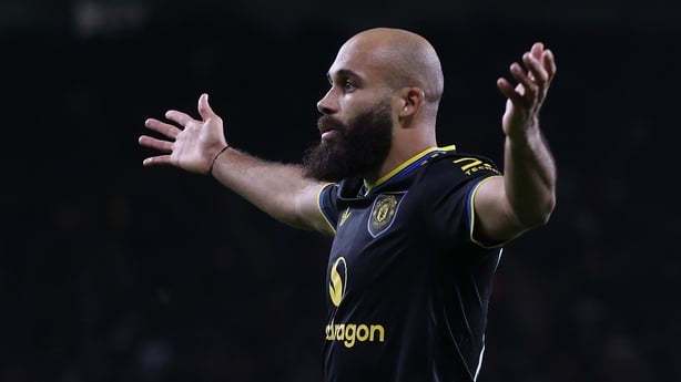 WOLVERHAMPTON, ENGLAND - DECEMBER 8: Bryan Mbeumo of Manchester United goal celebration after scoring to make the score 2-1 during the Premier League match between Wolverhampton Wanderers and Manchester United at Molineux on December 8, 2025 in Wolverhampton, England. (Photo by Crystal Pix/MB Media/
