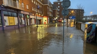 flood waters at wandesford quay in cork city