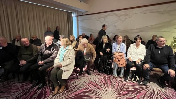 Families of the victims of the Dublin Monaghan bombings & the Glenanne Gang arrive for a news conference in Belfast following the publication of the Kenova Final Report