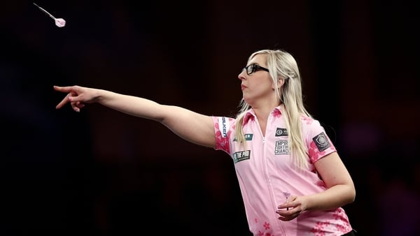 LONDON, ENGLAND - DECEMBER 17: Fallon Sherrock of England throws against Ryan Meikle of England in their First Round match during during day three of the 2024/25 Paddy Power World Darts Championship at Alexandra Palace on December 17, 2024 in London, Engl