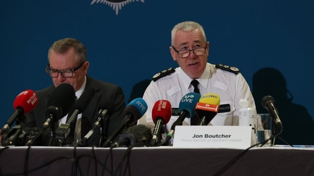 Kenova chief Iain Livingstone and PSNI Chief Constable Jon Boutcher speaking to the media in Belfast following the publication of the final Kenova report