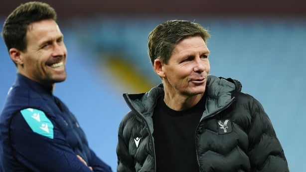 Paddy McCarthy and Crystal Palace manager Oliver Glasner