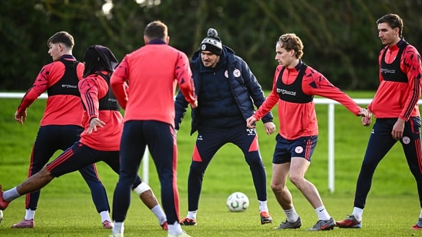 Head coach Joey O'Brien during a Shelbourne training session at the AUL Complex in Clonshaugh, Dublin.