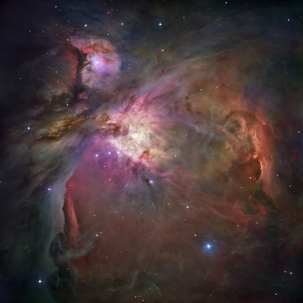 The Orion Nebula, Messier 42 (M42), as seen in all its glory by The Hubble Space Telescope