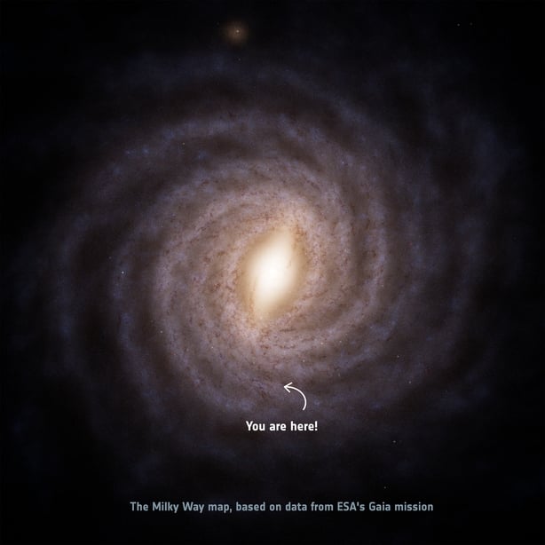 A map of the Milky Way Galaxy recently created by ESA's GAIA space observatory