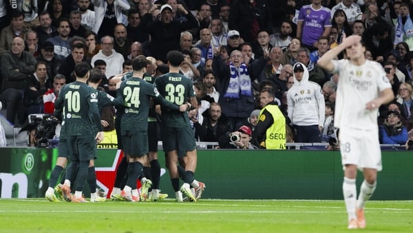 Several players of Manchester City celebrate a goal during the UEFA Champions League 2025/26 match between Real Madrid and Manchester City at Santiago Bernabeu Stadium in Madrid, Spain, on December 10. (Photo by Guille Martinez/f22photo/NurPhoto)