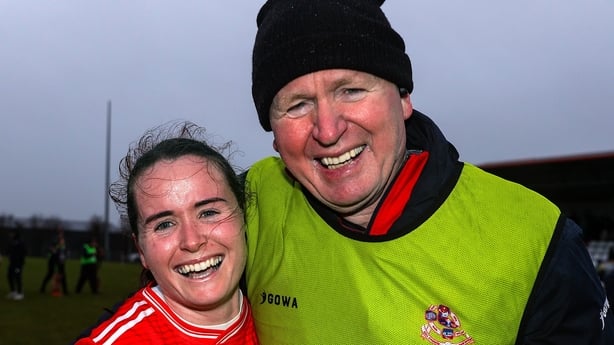 Nicola Ward of Kilkerrin-Clonberne with manager Willie Ward