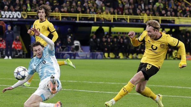 Julian Brandt of Borussia Dortmund scoring against Bodo Glimt - Champions League, December 2025