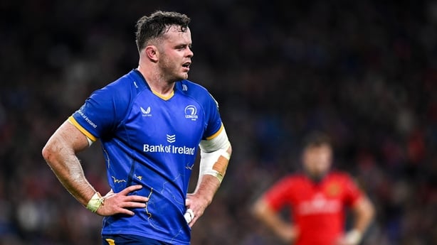 18 October 2025; James Ryan of Leinster during the United Rugby Championship match between Leinster and Munster at Croke Park in Dublin. Photo by Seb Daly/Sportsfile