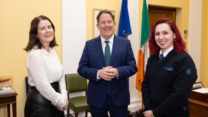 Dervla McKay, Managing Director, Go-Ahead Ireland, Minister for Transport, Darragh O'Brien T.D., and Ramona Mihai, Go-Ahead Ireland Driver